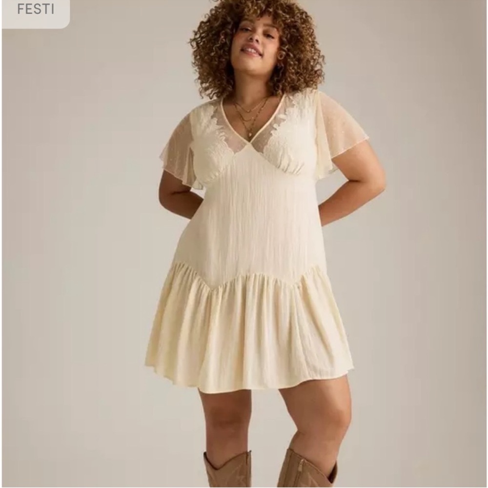 Torrid Cream Mini Dress